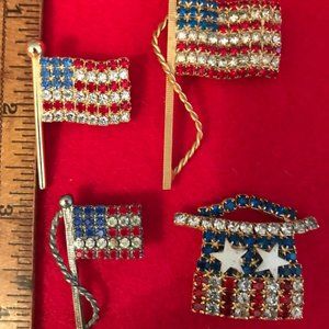 July 4th, Vintage AMERICAN FLAG, Patriotic Pins